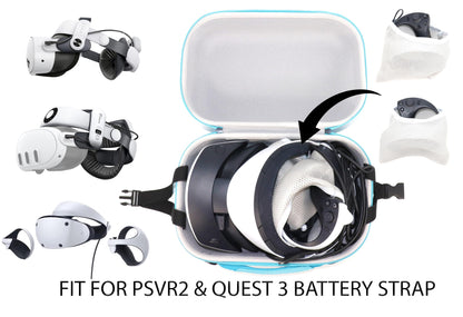 GETGEAR Case for PSVR 2 / Quest 3(with Large Size modded strap like BOBOVR ) Case With Shoulder Strap, Multicolor Option Avaliable.