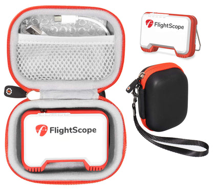 GETGEAR Protective case for FlightScope Mevo-Portable Personal Launch Monitor for Golf, mesh Accessories Pocket for Cable, Convenient Carabiner GETGEAR