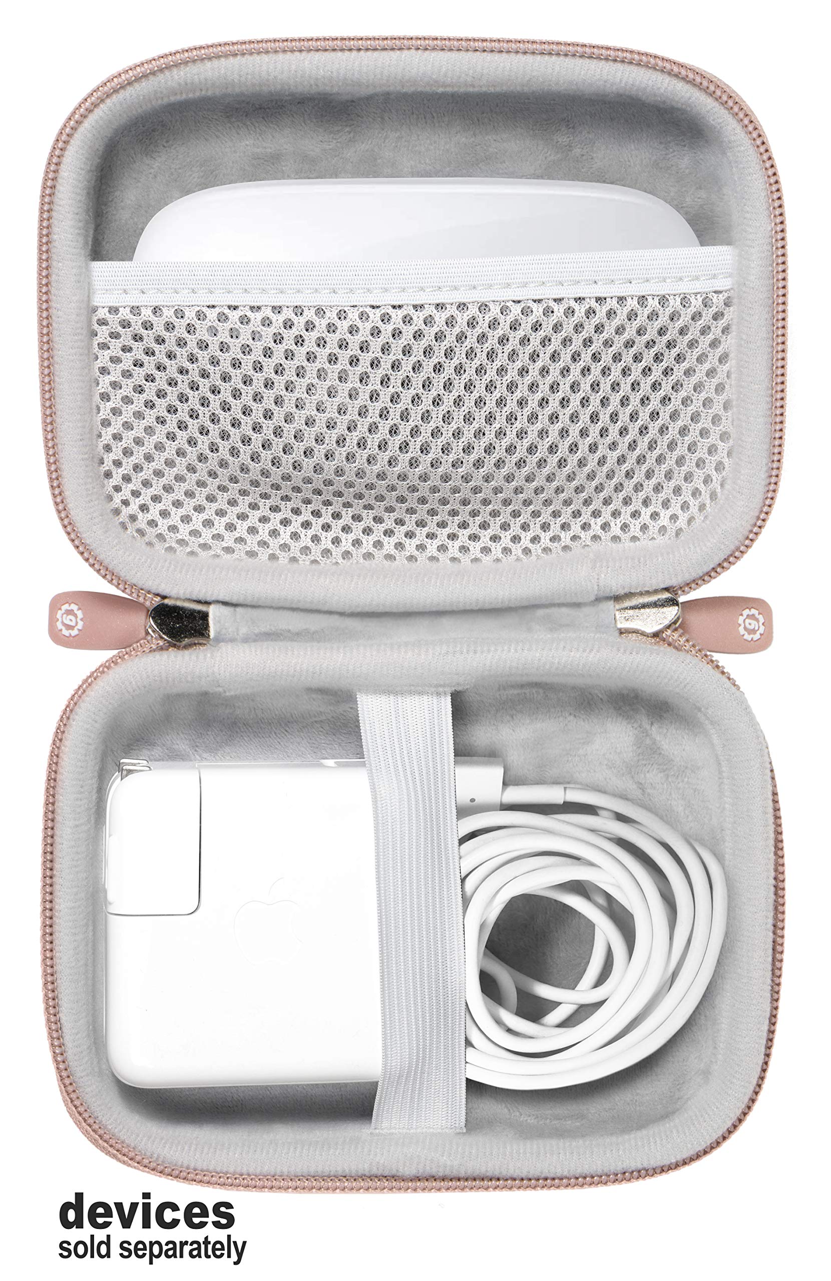 GETGEAR case for MacBook Magsafe/Magsafe 2 Charger Adapter, Magic Mouse 1, 2, Lightning Hub, Type C and USB Hub, Card Reader, All in one Carrying Solution (Rose Gold) GETGEAR