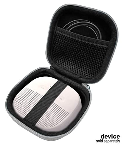 Feature Protective Case for Bose SoundLink Micro Bluetooth Speaker by WGear, Featured Design with mesh Pocket for Cable and Other Accessories, Elastic Strap to Secure Device WGear