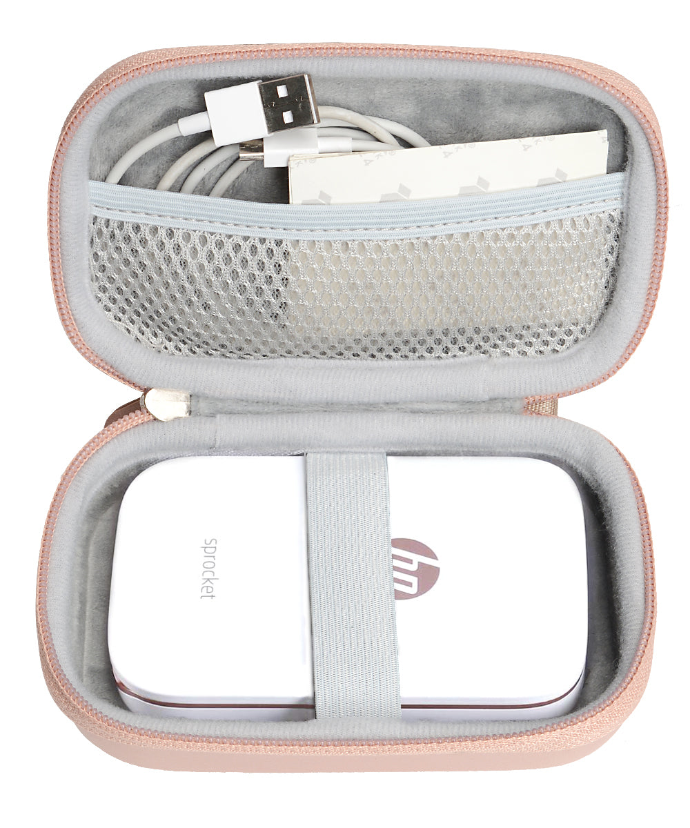 Shockproof Travel Easy Carrying Case for HP Sprocket Portable Photo Printer and Polaroid Zip Mobile Printer, Mesh Pocket for Cable, Printing Paper and Other Accessories