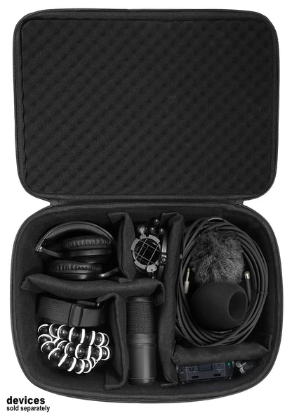 getgear All in one case for Zoom Portable Handy Recorder Compatible with Zoom H8, Q2n-4K, H6, H5, H4 and Headphones, Microphones, Stands, Charger, Cords and Tablet/Laptop GETGEAR