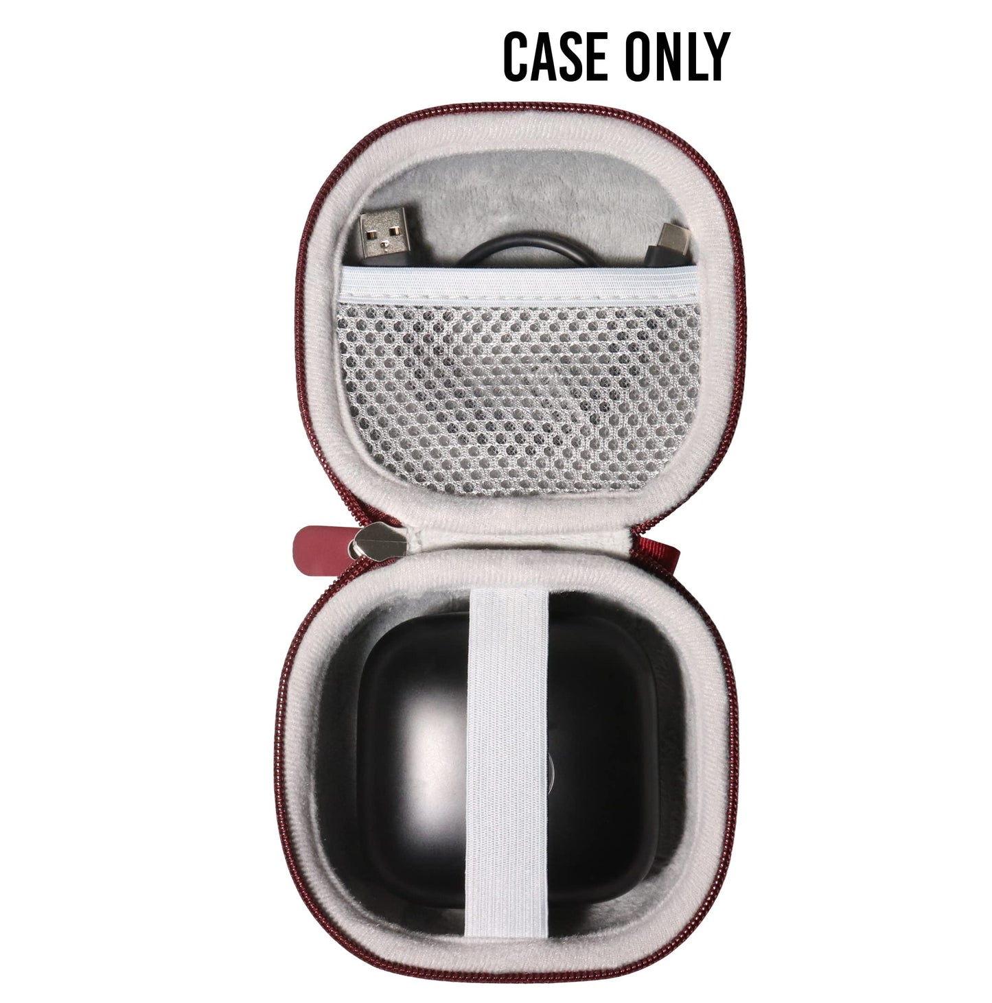 WGear Customized Travel Case for Beats Powerbeats Pro - Totally Wireless Earphones, Mesh Cable Pocket, Elastic Secure Strap, Elite Wrist Strap (Matte Black) WGear