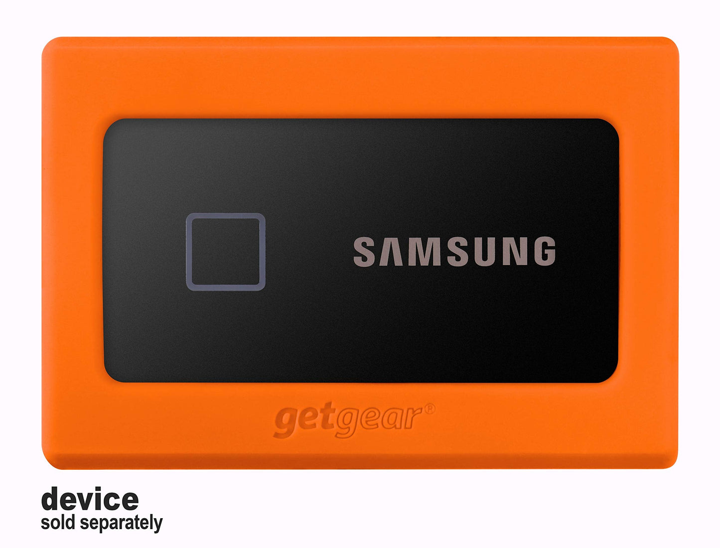 getgear Silicone Bumper for Samsung T7 Touch Portable SSD - 1TB, 2TB, 500GB, USB 3.2, Strong-Shock Absorbing, Slip-Resistant- Black GETGEAR