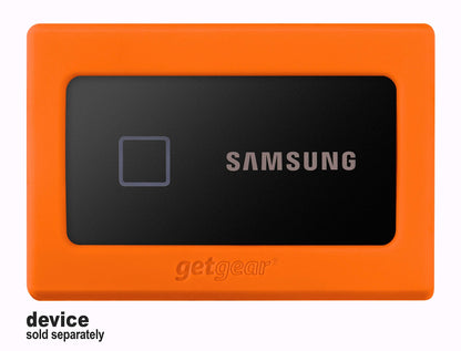 getgear Silicone Bumper for Samsung T7 Touch Portable SSD - 1TB, 2TB, 500GB, USB 3.2, Strong-Shock Absorbing, Slip-Resistant- Black GETGEAR