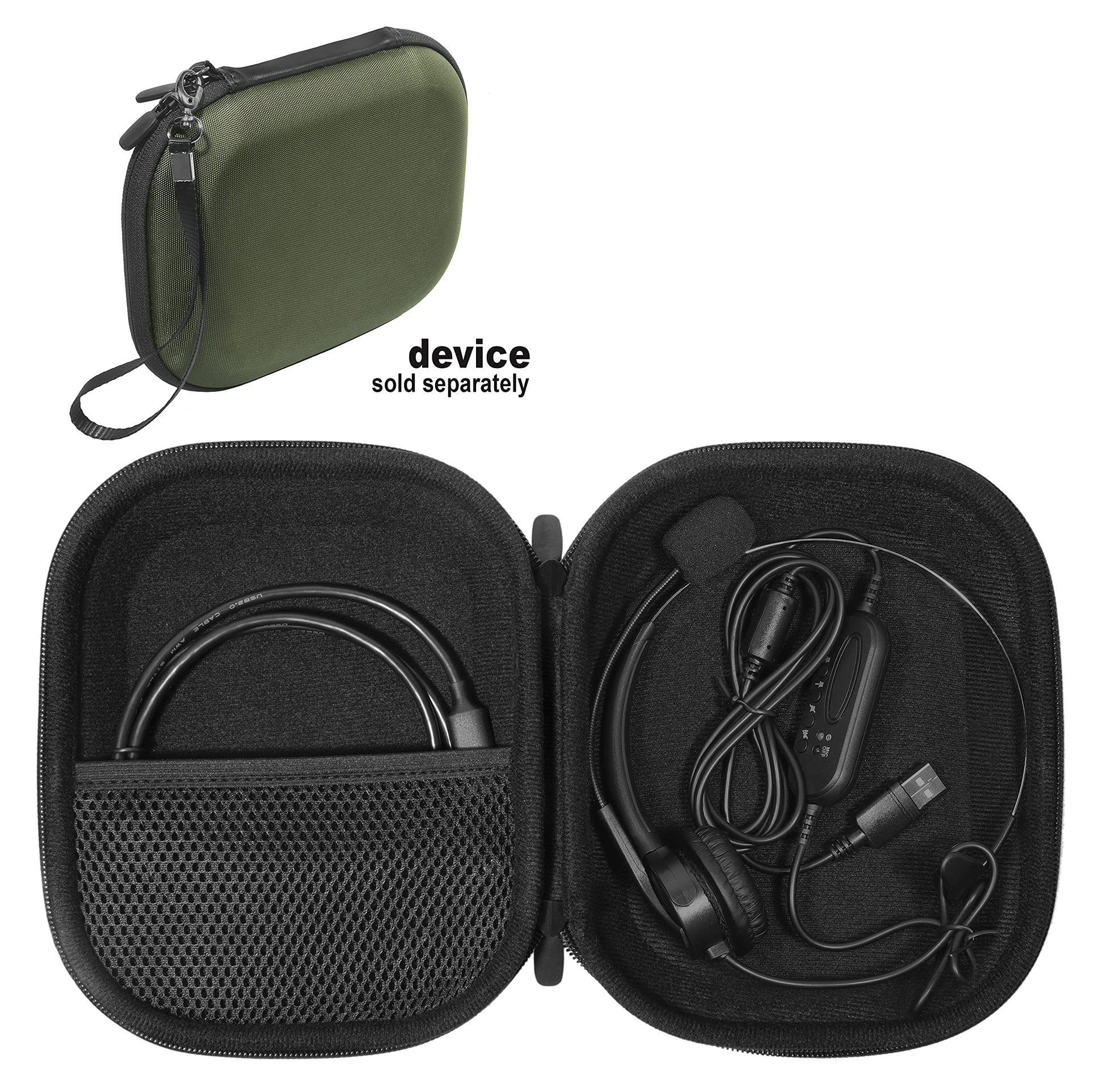 getgear Headset Case for Jabra Biz 1500, Evolve 65, 40 UC; Plantronics Voyager 104, Blackwire C5220, C3220, C225, Also for Mpow Pro, M5, M5 Pro, HC5, V5.0, TaoTronics, YAMAYN Wireless Headset GETGEAR