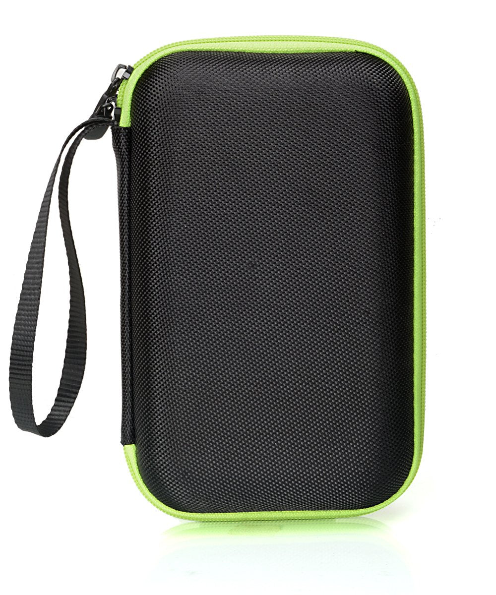 WGear Organizer and Carrying Case for Philips Norelco OneBlade (FFP), OneBlade Face + Body, OneBlade Hybrid Electric Trimmer, Norelco QP2520/70, QP2530, QP2620, QP2630, Black with Green Zipper WGear