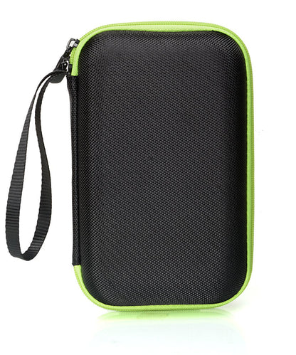 WGear Organizer and Carrying Case for Philips Norelco OneBlade (FFP), OneBlade Face + Body, OneBlade Hybrid Electric Trimmer, Norelco QP2520/70, QP2530, QP2620, QP2630, Black with Green Zipper WGear
