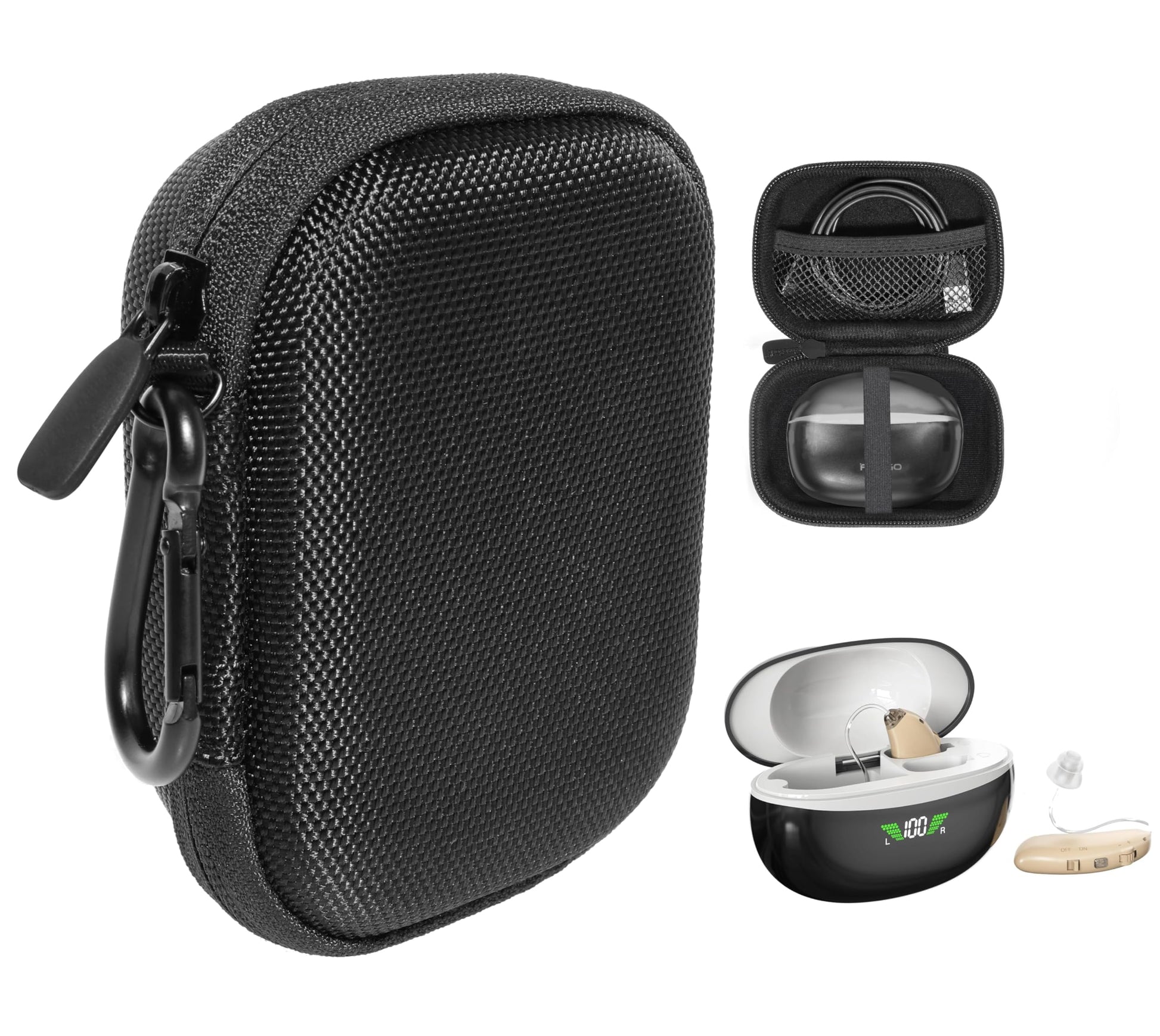 getgear Protective Case for Flaygo Rechargeable Hearing Aids for Seniors' Hearing Loss (Not Amplifier) - Latest 16-Channel Digital OTC Hearing Aid with Intelligent Noise Cancellation GETGEAR