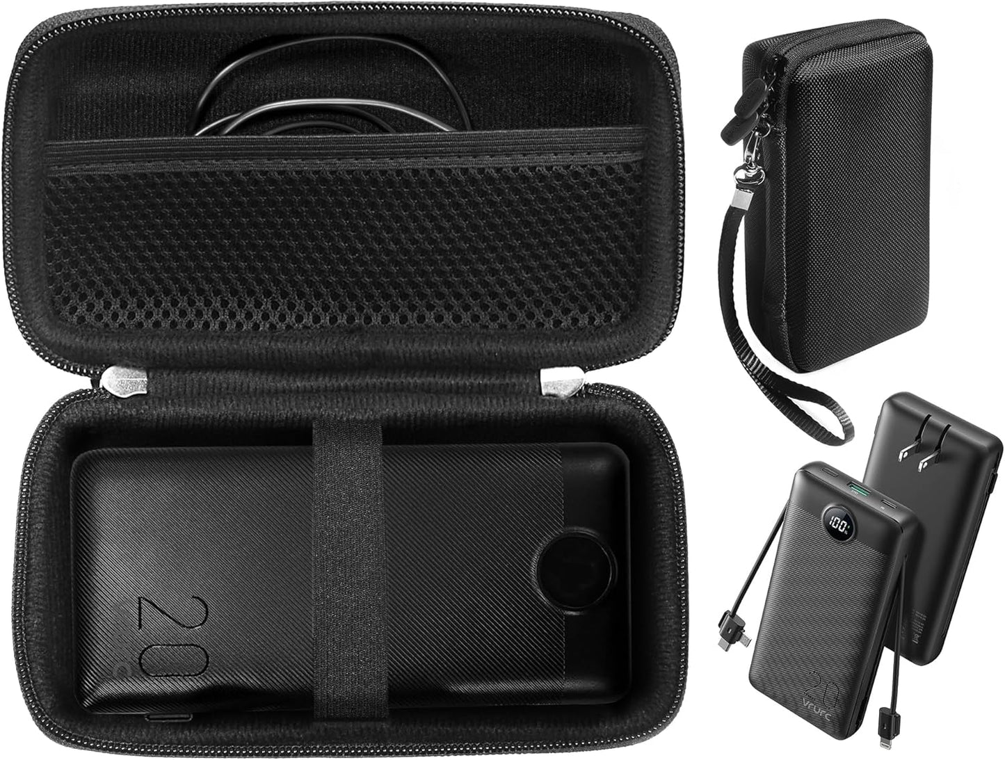GETGEAR Hard Case for VRURC Portable Charger 20000mAh & 10000mAh — Shockproof Travel Carrying Case for Fast Charging USB-C Power Banks, Water-Resistant PEVA Storage Bag getgearcase