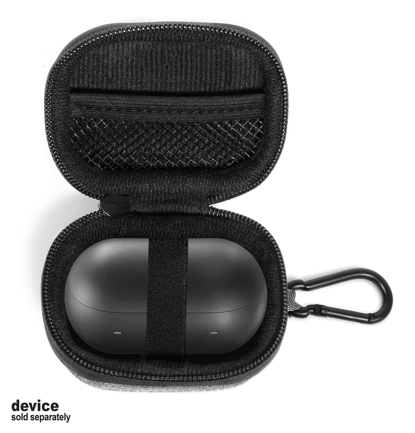 Tweed Gray getgear Case for Samsung Galaxy Buds, Pro, Live, Plus, Customized case for Bluetooth True Wireless Earbuds Charging case, mesh Accessory Pocket GETGEAR