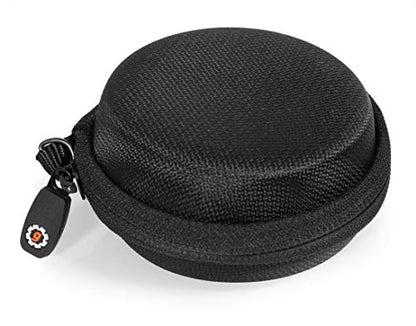 WGear Semi-Hard Lense Case for DSLR Camera Lens (Canon, Nikon, Sony, Pentax, Olympus, Panasonic,etc), Medium Size with Carabiner, Lens Cleaning Wipe (Black Medium) WGear