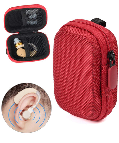 Designed Protective Case for Hearing Aid, Hearing Amplifier, Personal Sound Amplifier, Hearing Device, Listening Device, Strong Mini Case with Mesh pocket, Universal design GETGEAR