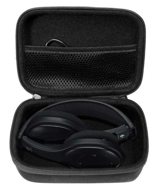 WGear Headset Case Compatible with Logitech H800 Bluetooth Wireless Headset and Mic Plantronics PLNAUDIO478 Stereo USB Headset, with mesh Accessory Pocket for Cable, Amplifier WGear