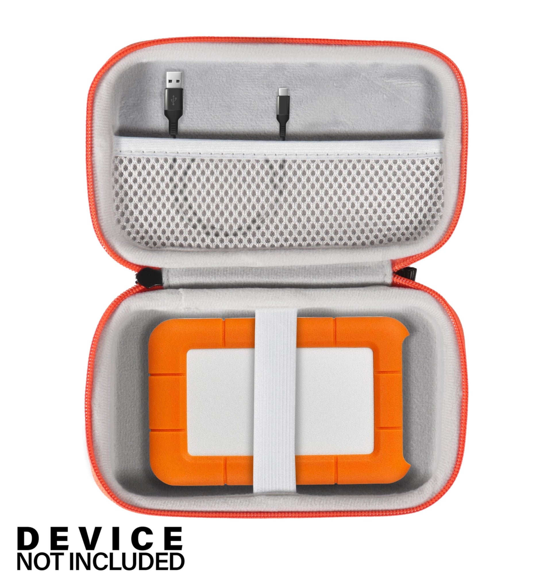 Getgear Portable Case Compatible with LaCie External Hard Drive Portable HDD, Rugged Mini HDD 2TB/ 1TB/ 4TB/ 5TB, USB-C HDD GETGEAR