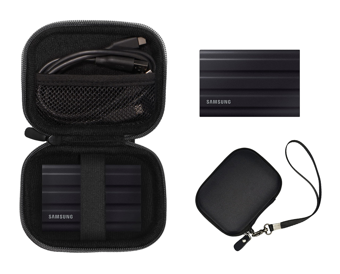 Getgear Portable SSD Case Compatible with Samsung T9 Portable SSD 4TB/ 2TB/ 1TB, T7 Shield, T7 Touch, T7 All Versions, Organizer for SSD and Cord