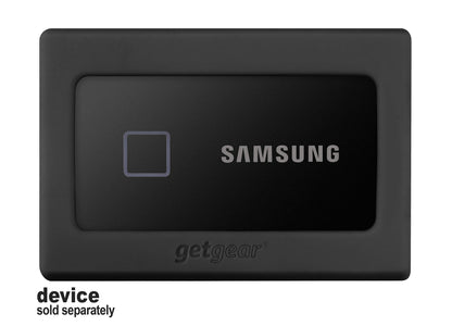 getgear Silicone Bumper for Samsung T7 Touch Portable SSD - 1TB, 2TB, 500GB, USB 3.2, Strong-Shock Absorbing, Slip-Resistant- Black GETGEAR