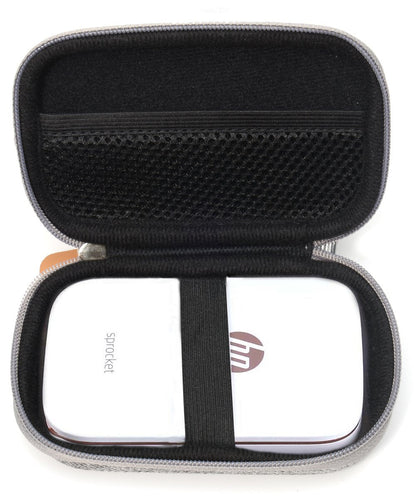 Shockproof Travel Easy Carrying Case for HP Sprocket Portable Photo Printer and Polaroid ZIP Mobile Printer, Mesh Pocket for Cable, Printing Paper and other accessories, Gray WGear