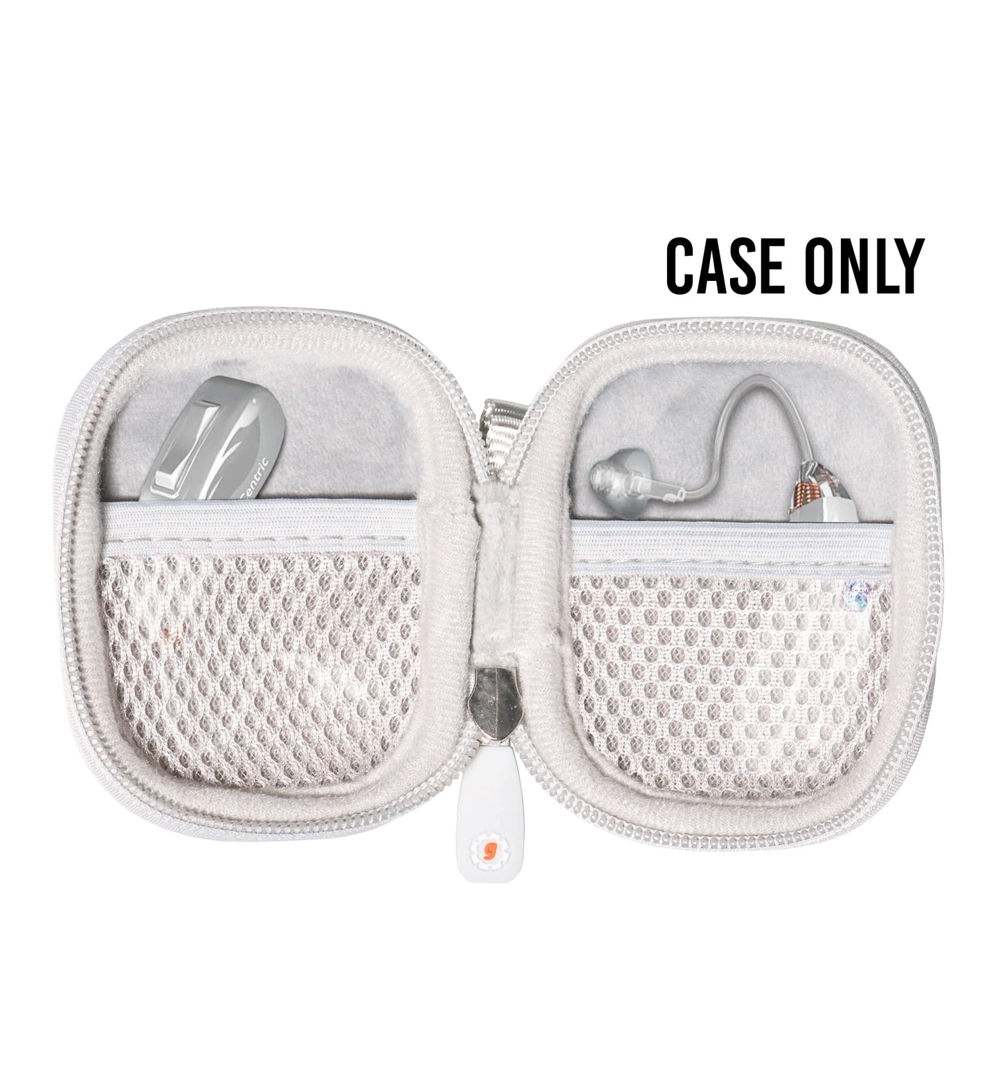 Designed Protective Case for Hearing Aid, Hearing Amplifier, Personal Sound Amplifier, Hearing Device, Listening Device, Strong Mini Case with Mesh pocket(Rose gold) GETGEAR