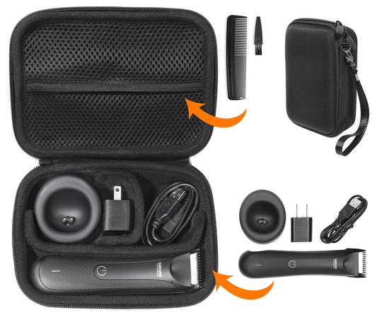GETGEAR case compatible with Manscaped Best Electric Manscaping Groin Hair Trimmer, smart divider for separated compartment for trimmer and accessories GETGEAR