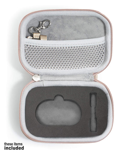 GETGEAR Carrying Case for Samsung Gear IconX (2018 Edition) Bluetooth Cord-Free Fitness Earbuds, All in one Carrying and Storage Solution, Customized Inlay for Charger Box and USB Core, Rose Gold GETGEAR