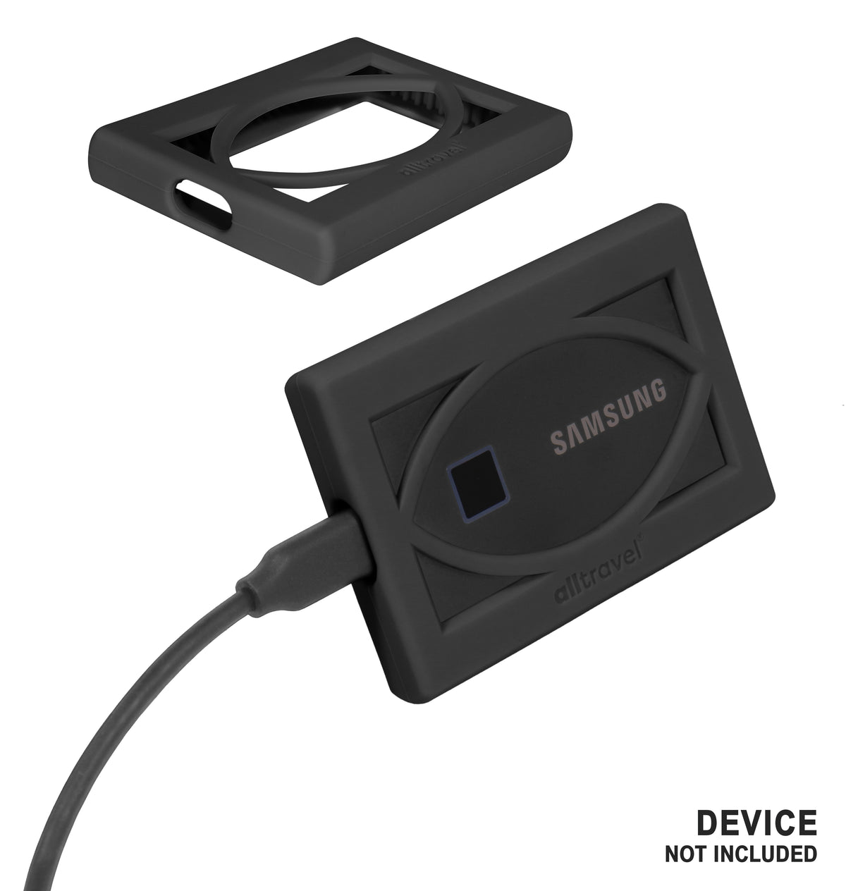 getgear Silicone Bumper for Samsung T7 Touch Portable SSD - 1TB, 2TB, 500GB, USB 3.2, Strong-Shock Absorbing, Slip-Resistant- Black GETGEAR