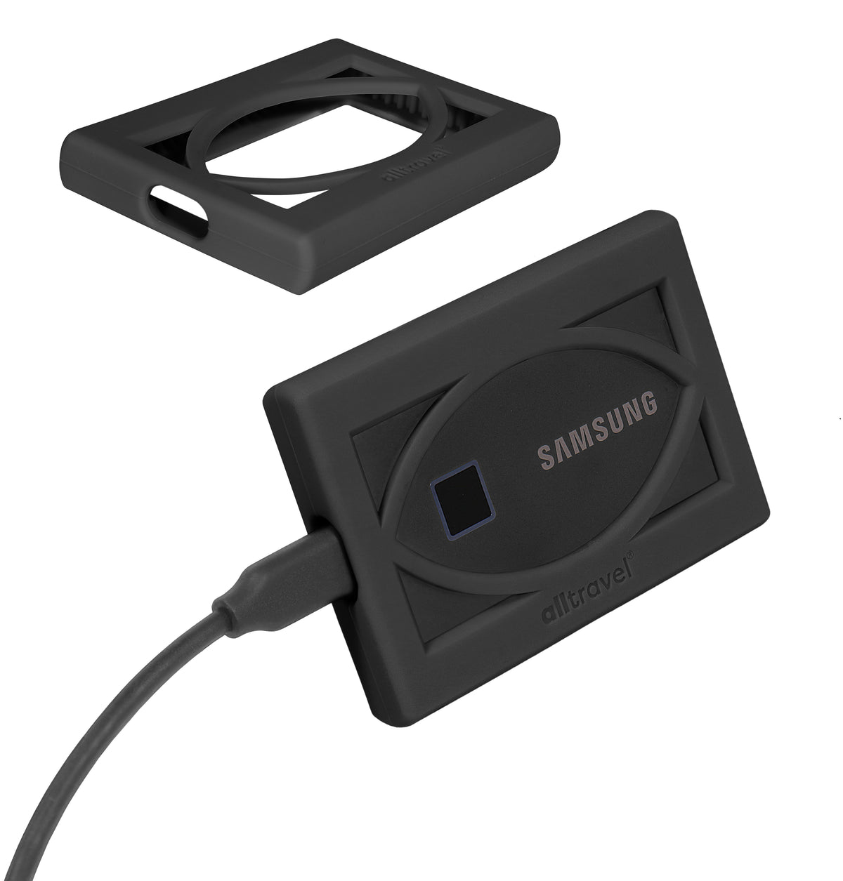 getgear Silicone Bumper for Samsung T7 Touch Portable SSD - 1TB, 2TB, 500GB, USB 3.2, Strong-Shock Absorbing, Slip-Resistant- Black GETGEAR