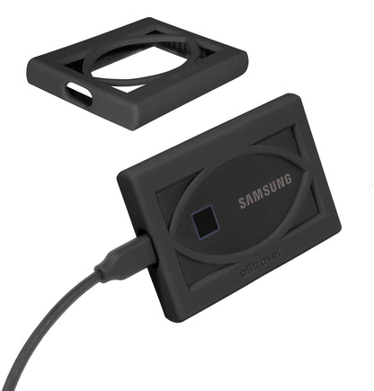 getgear Silicone Bumper for Samsung T7 Touch Portable SSD - 1TB, 2TB, 500GB, USB 3.2, Strong-Shock Absorbing, Slip-Resistant- Black GETGEAR