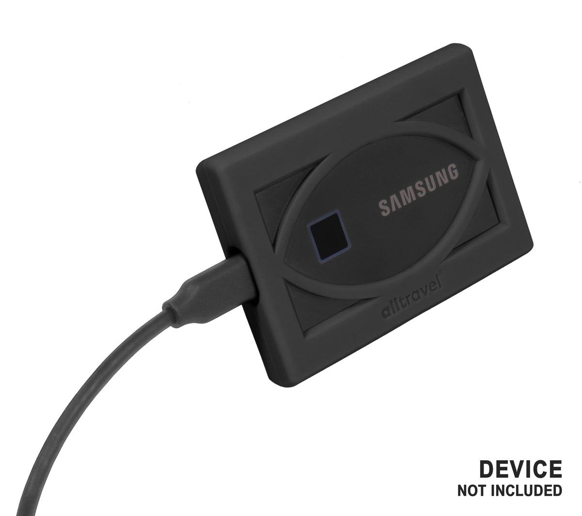 getgear Silicone Bumper for Samsung T7 Touch Portable SSD - 1TB, 2TB, 500GB, USB 3.2, Strong-Shock Absorbing, Slip-Resistant- Black GETGEAR