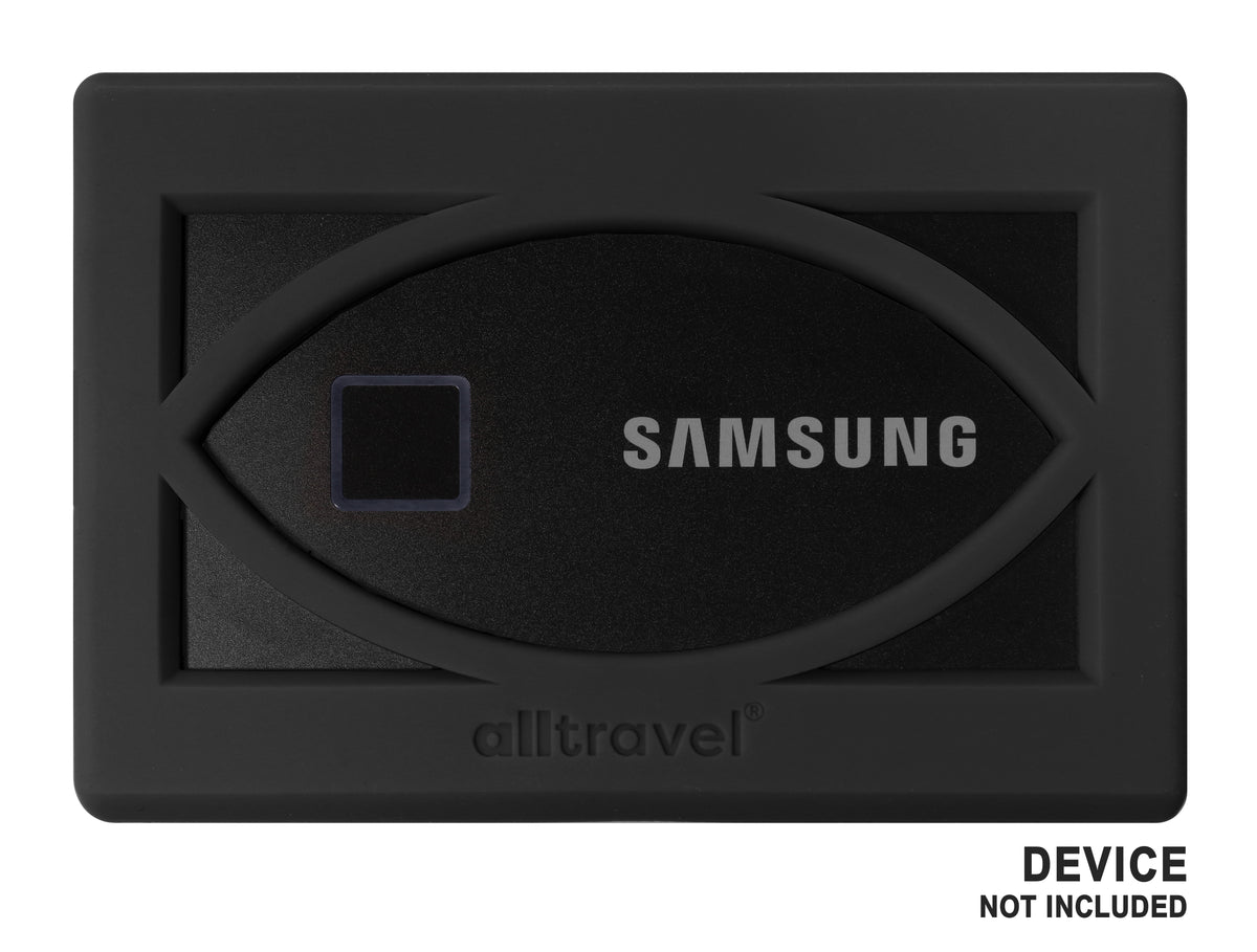 getgear Silicone Bumper for Samsung T7 Touch Portable SSD - 1TB, 2TB, 500GB, USB 3.2, Strong-Shock Absorbing, Slip-Resistant- Black GETGEAR