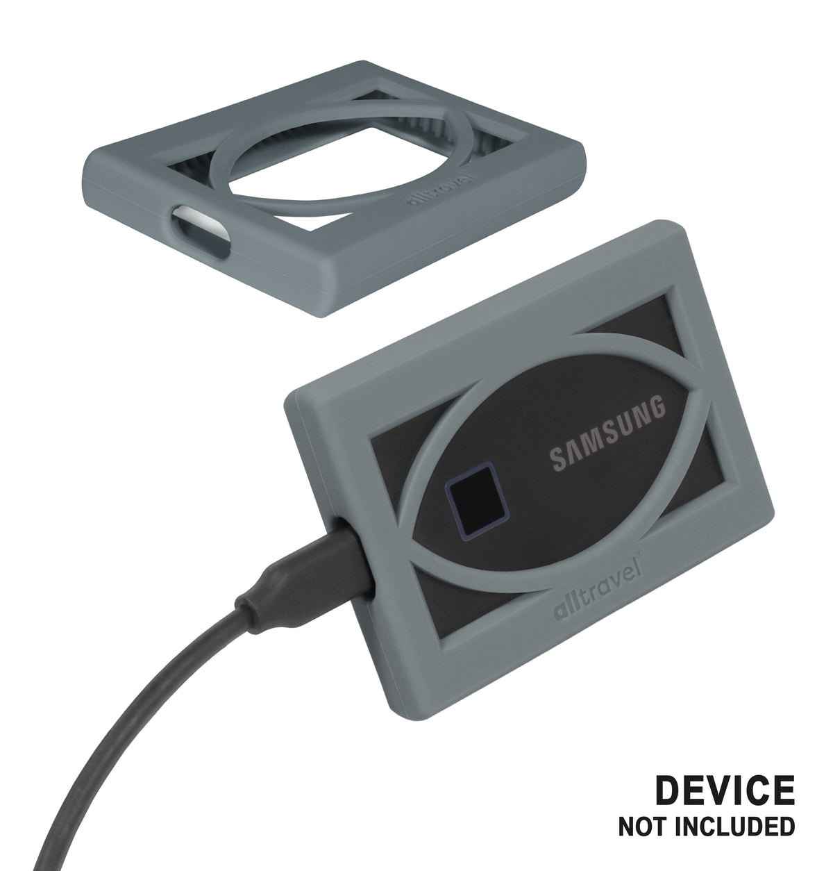 getgear Silicone Bumper for Samsung T7 Touch Portable SSD - 1TB, 2TB, 500GB, USB 3.2, Strong-Shock Absorbing, Slip-Resistant- Black GETGEAR