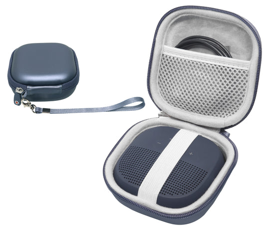 Feature Protective Case for Bose SoundLink Micro Bluetooth Speaker by WGear, Featured Design with mesh Pocket for Cable and Other Accessories, Elastic Strap to Secure Device WGear