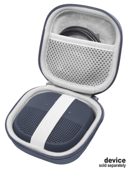 Feature Protective Case for Bose SoundLink Micro Bluetooth Speaker by WGear, Featured Design with mesh Pocket for Cable and Other Accessories, Elastic Strap to Secure Device WGear