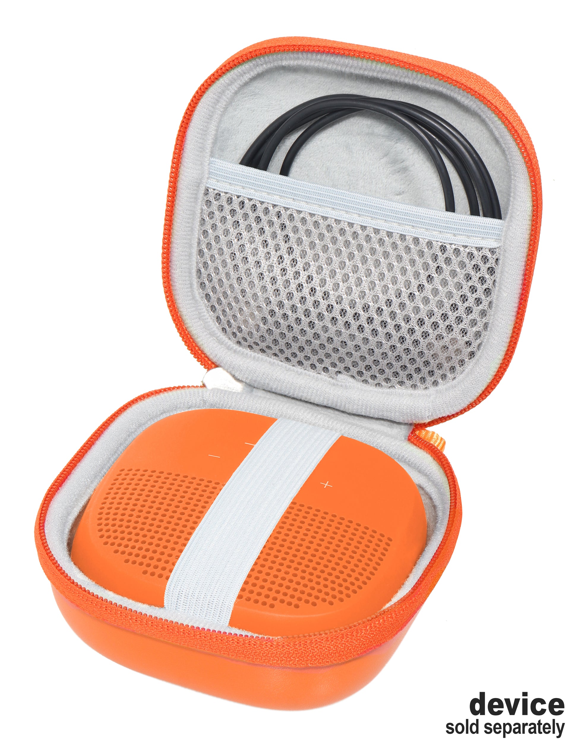 Feature Protective Case for Bose SoundLink Micro Bluetooth Speaker by WGear, Featured Design with mesh Pocket for Cable and Other Accessories, Elastic Strap to Secure Device WGear