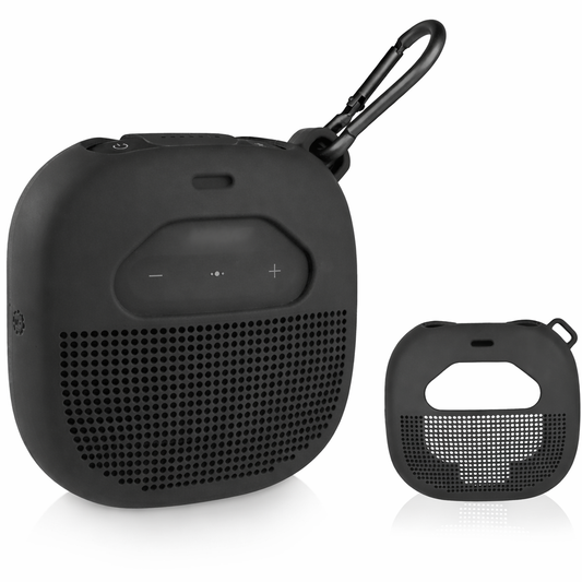 Feature Protective Case for Bose SoundLink Micro Bluetooth Speaker by WGear, Featured Design with mesh Pocket for Cable and Other Accessories, Elastic Strap to Secure Device WGear