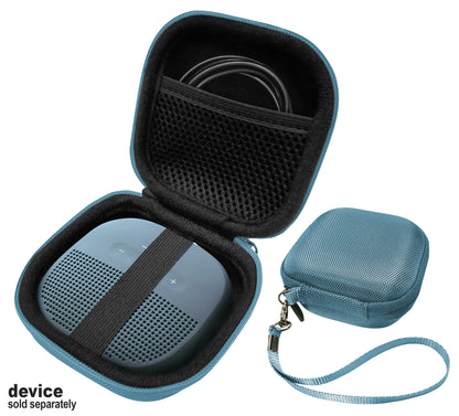 Feature Protective Case for Bose SoundLink Micro Bluetooth Speaker by WGear, Featured Design with mesh Pocket for Cable and Other Accessories, Elastic Strap to Secure Device WGear