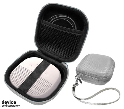 Feature Protective Case for Bose SoundLink Micro Bluetooth Speaker by WGear, Featured Design with mesh Pocket for Cable and Other Accessories, Elastic Strap to Secure Device WGear
