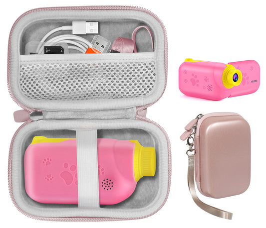 getgear case for Kids Video Cameras Compatible with AILEHO, Goopow, SUZIYO, PROGRACE, organizing Travel case with mesh Pocket and Detachable Wrist Strap GETGEAR