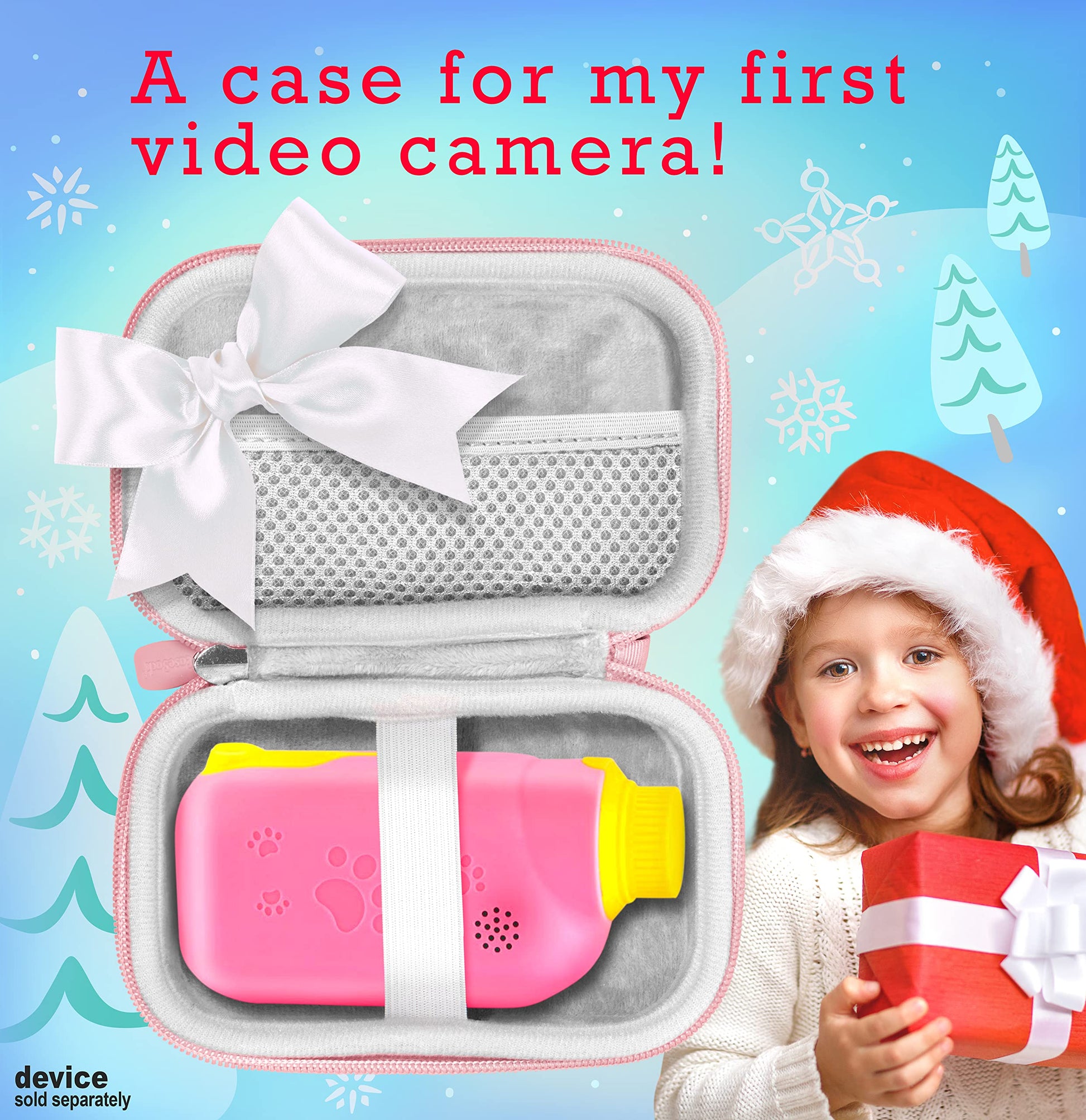 getgear case for Kids Video Cameras Compatible with AILEHO, Goopow, SUZIYO, PROGRACE, organizing Travel case with mesh Pocket and Detachable Wrist Strap GETGEAR