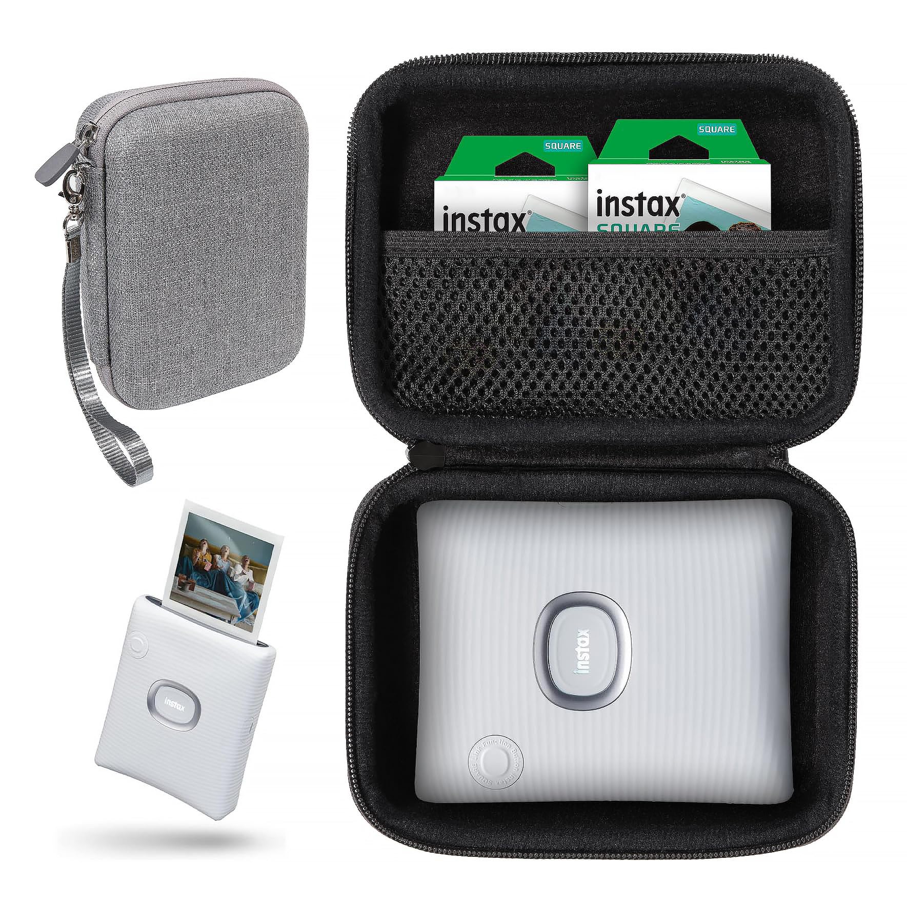 GETGEAR Portable Photo Printer Case for Fujifilm Instax Square Link Smartphone Printer, mesh Pocket for Printing Paper and Charge Cable GETGEAR