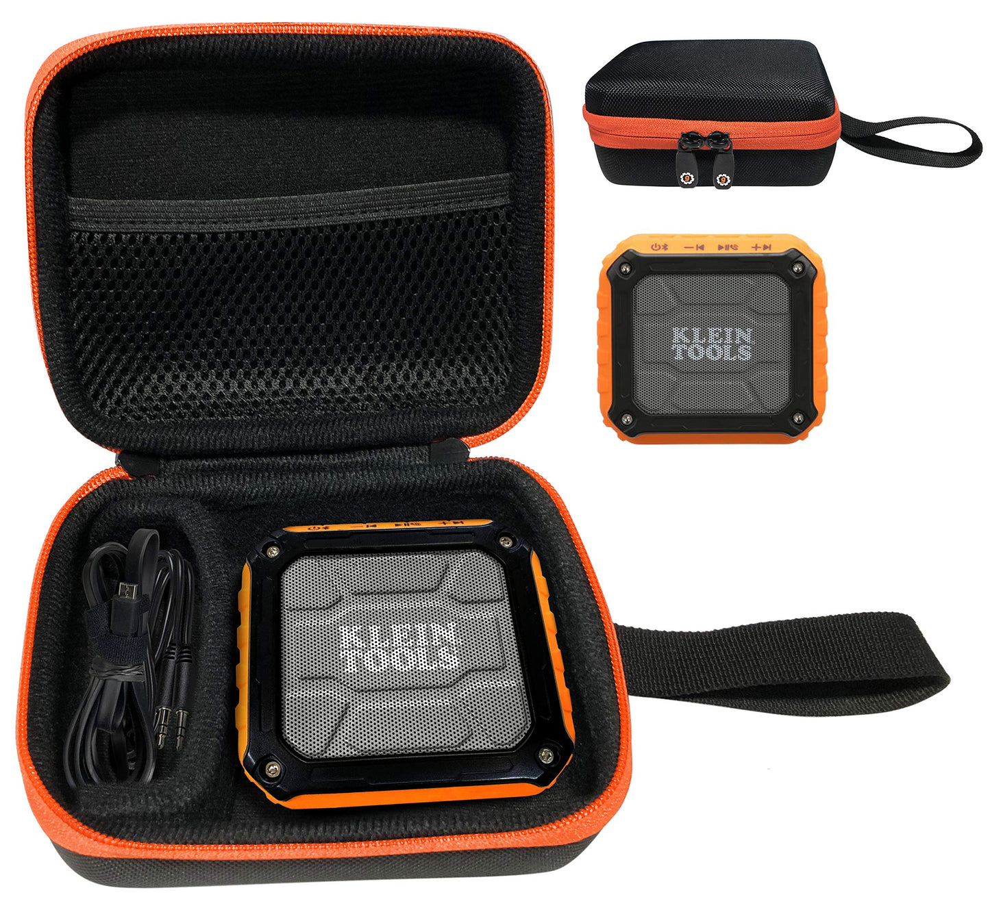 GETGEAR Wireless Speaker Case for Klein Tools AEPJS1 Wireless Speaker, Customized compartment for speaker and cord separately, strong light weight case with wrist strap GETGEAR