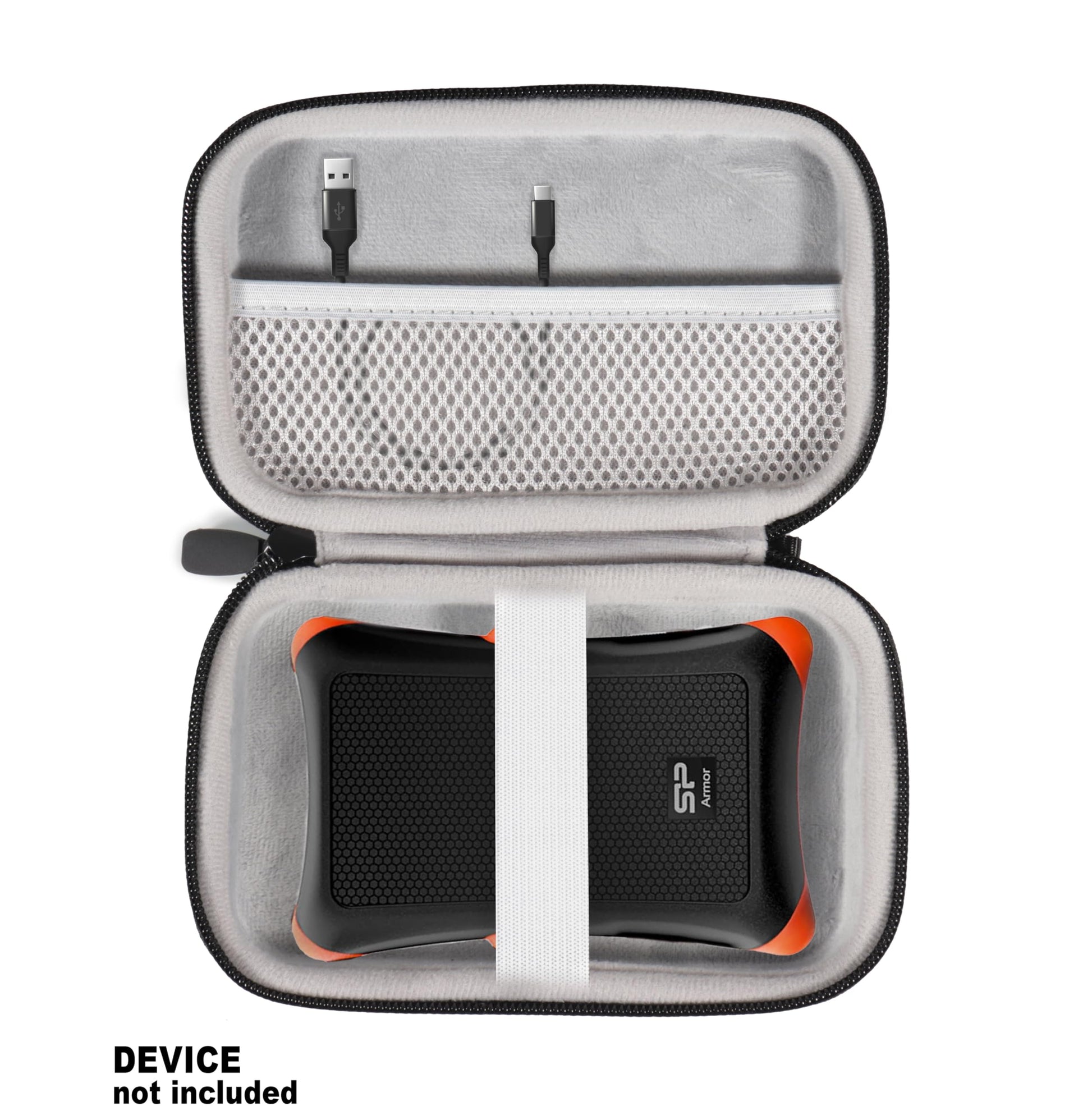 Getgear Portable Case Compatible with SP Silicon Power Rugged Portable External Hard Drive Armor A30 2TB, 1TB GETGEAR