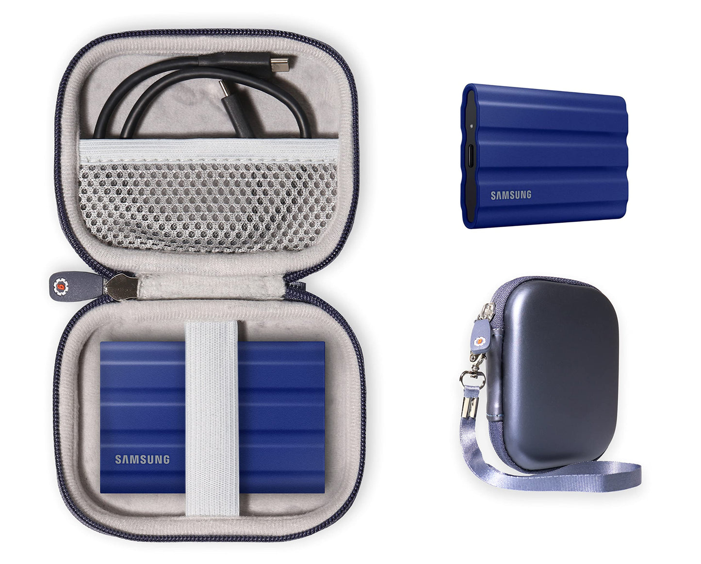 Getgear Portable SSD Case Compatible with Samsung T9 Portable SSD 4TB/ 2TB/ 1TB, T7 Shield, T7 Touch, T7 All Versions, Organizer for SSD and Cord
