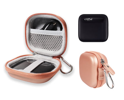 GETGEAR Portable SSD Case Compatible with Crucial X6 500GB, 1TB, 2TB, 4TB Portable SSD, Organizer for SSD and Cord GETGEAR
