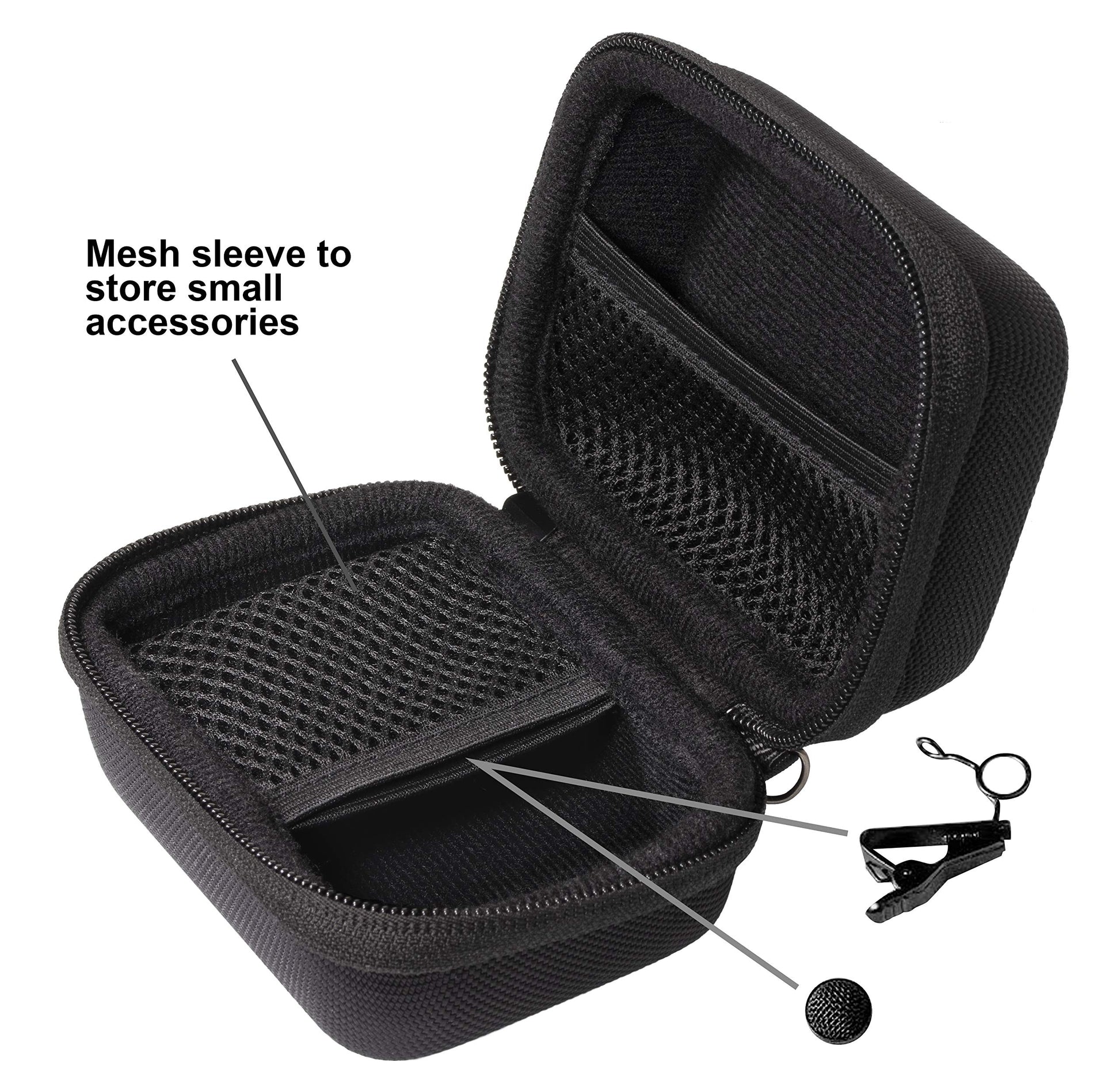 getgear Case for Tscam DR-10L Digital Audio Recorder, mesh Pocket for Lavalier Mic and SD Cards, card reader, Comes with Carabiner for Easy Carrying GETGEAR