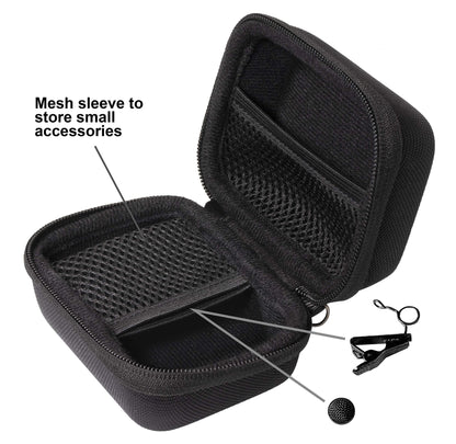 getgear Case for Tscam DR-10L Digital Audio Recorder, mesh Pocket for Lavalier Mic and SD Cards, card reader, Comes with Carabiner for Easy Carrying GETGEAR