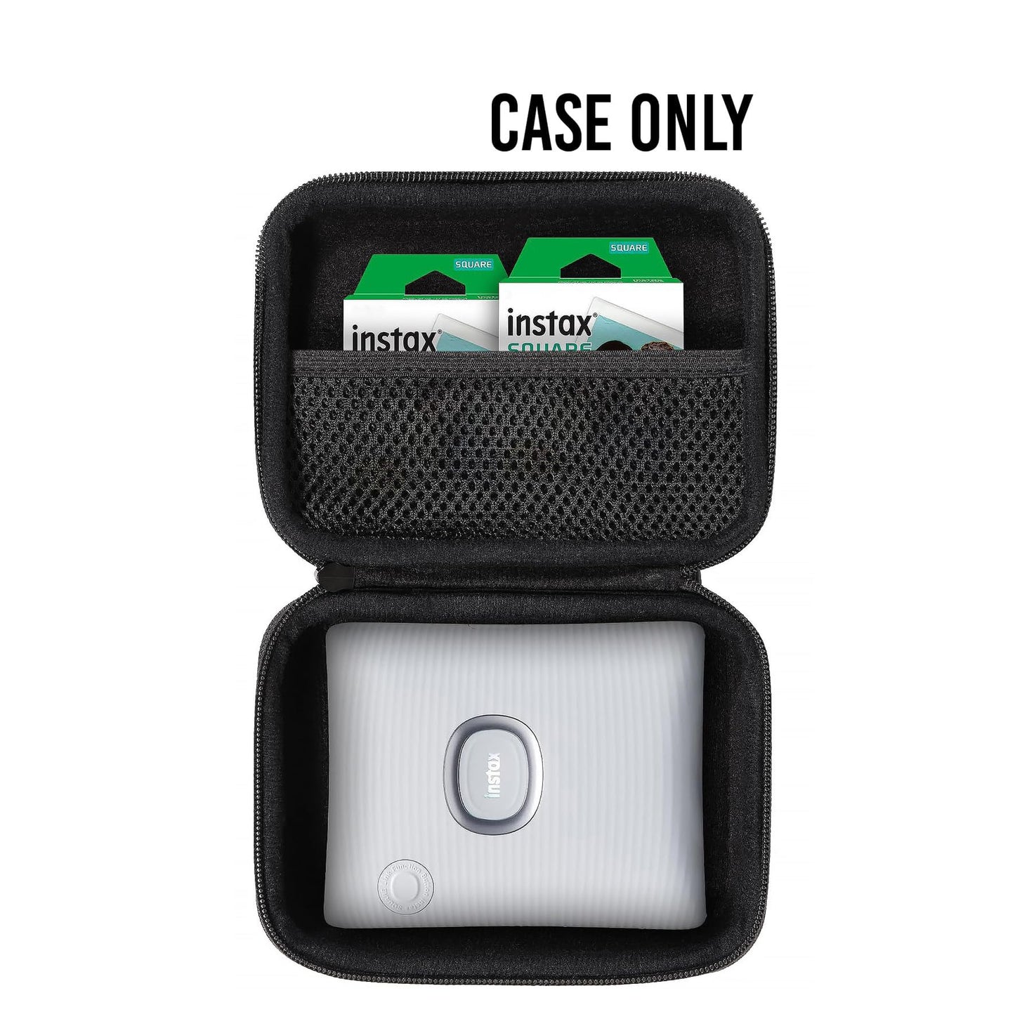 GETGEAR Portable Photo Printer Case for Fujifilm Instax Square Link Smartphone Printer, mesh Pocket for Printing Paper and Charge Cable GETGEAR