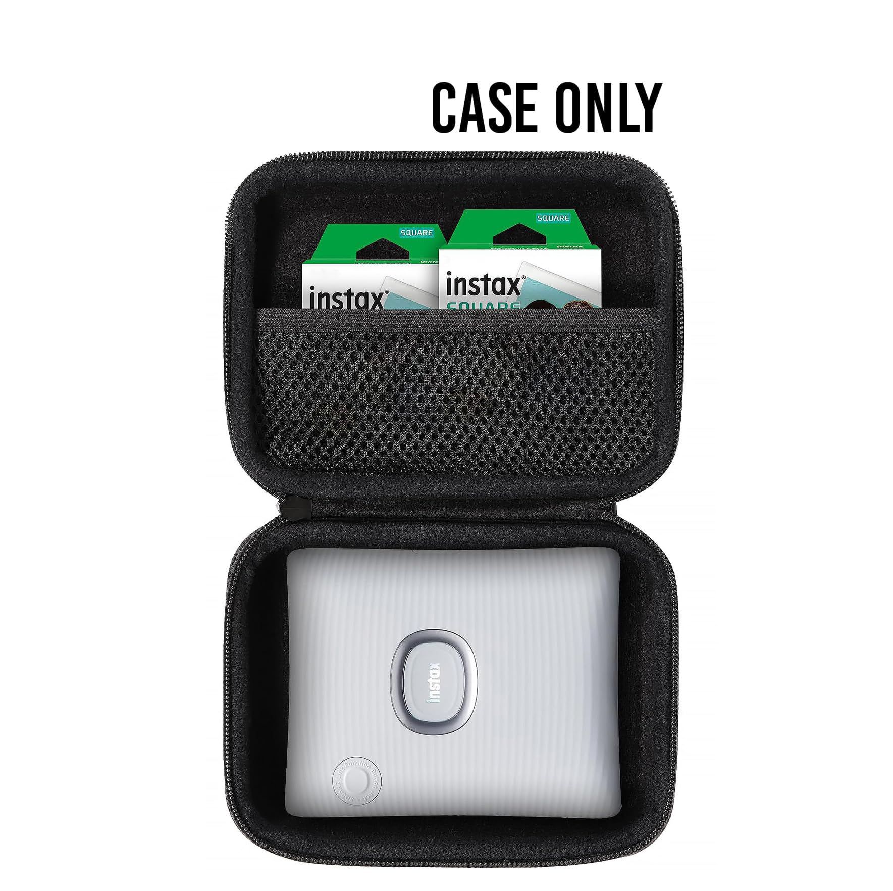 GETGEAR Portable Photo Printer Case for Fujifilm Instax Square Link Smartphone Printer, mesh Pocket for Printing Paper and Charge Cable GETGEAR