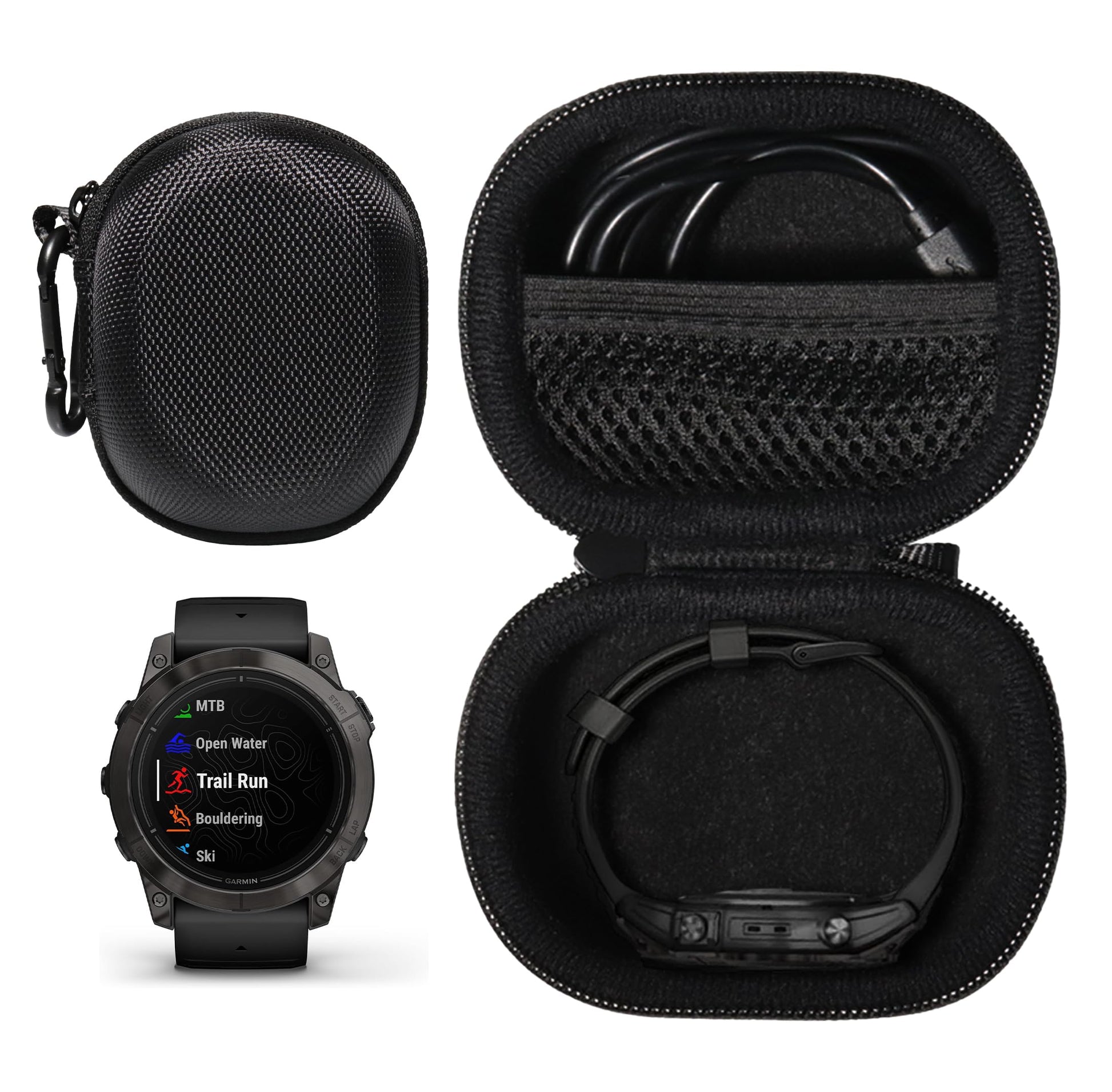 getgear Smartwatch Case Compatible with Garmin Fenix 7, Fenix 6 Pro, Tatix Delta Solar, Epix Gen 2, EPIX 2, mesh Pocket for Charge Cable GETGEAR