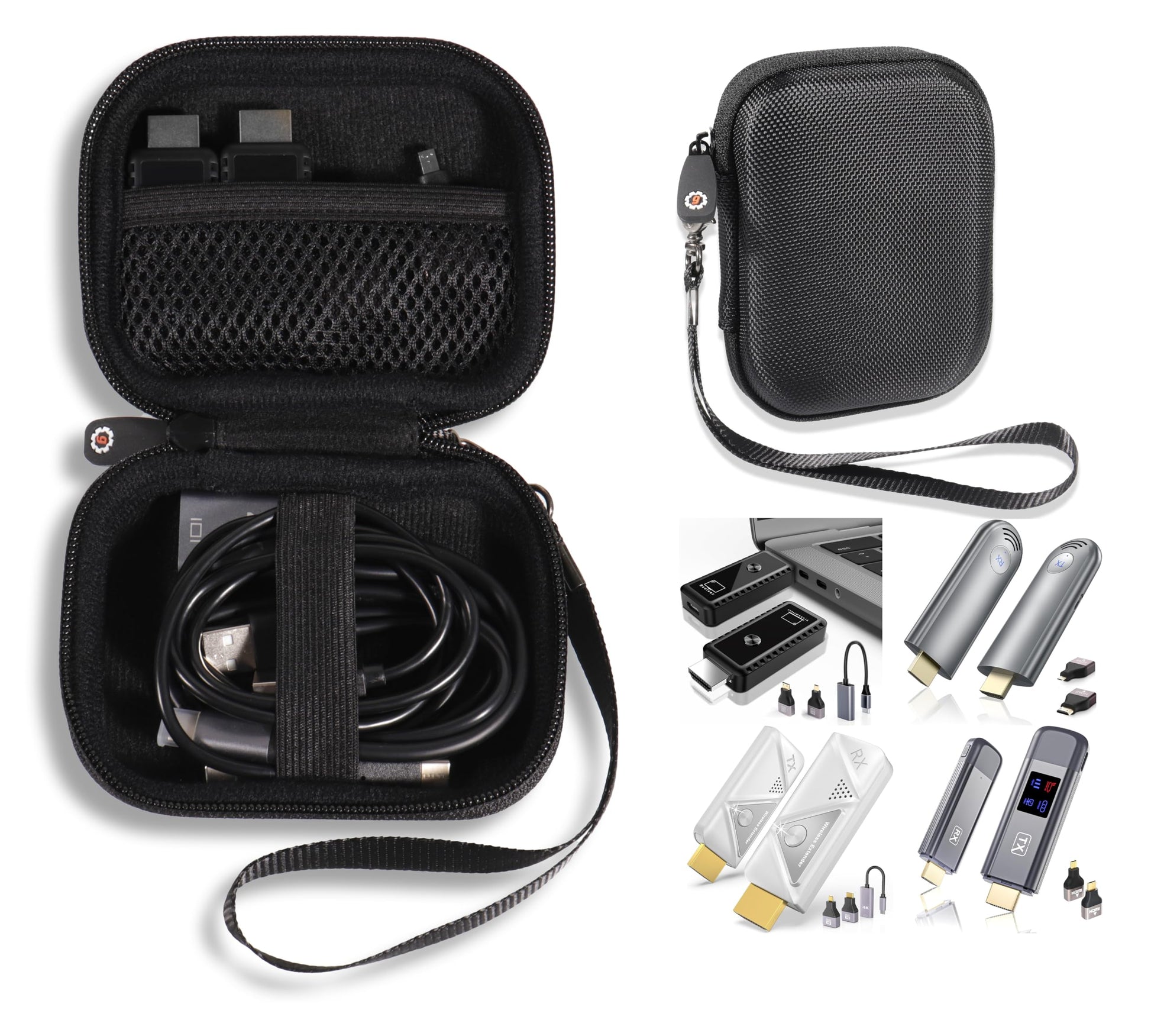 GETGEAR Case for Wireless HDMI Transmitter and Receiver 4K compatible with Elalighjt, BRAIDOL, pjp, Fimilo, j5create, Dnogjo, Lemorele, FIGEBNY, Kihoplly GETGEAR